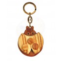 Portachiavi con coccinella in legno di olivo -cm 5x5 - Artigianato Artistico fatto a mano
