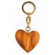 Portachiavi con cuore in legno di olivo -cm 5x5 - Artigianato Artistico fatto a mano