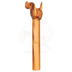 Segnalibro con cane in legno di olivo -cm 17x5 - Artigianato Artistico fatto a mano