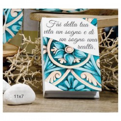 Vangelo decoro floreale ,scatola pvc portaconfetti interna e scatola.Mis.11x7 MADE IN ITALY