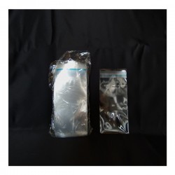 Set 100 bag trasparenti ad uso alimentare con patella adesiva. CM 6x10+3