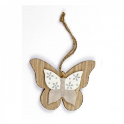 Farfalla legno con applicazione porcellana.MIs.8x10cm