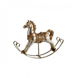 Cavallo resina a dondolo con dettagli bronzo assort.2. CM 18