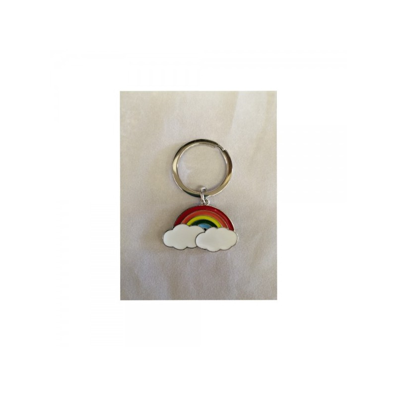 Portachiavi arcobaleno in metallo smaltato.CM 2X4 - Assisi Souvenir ® -  Negozio e Shopping Gallery Assisi