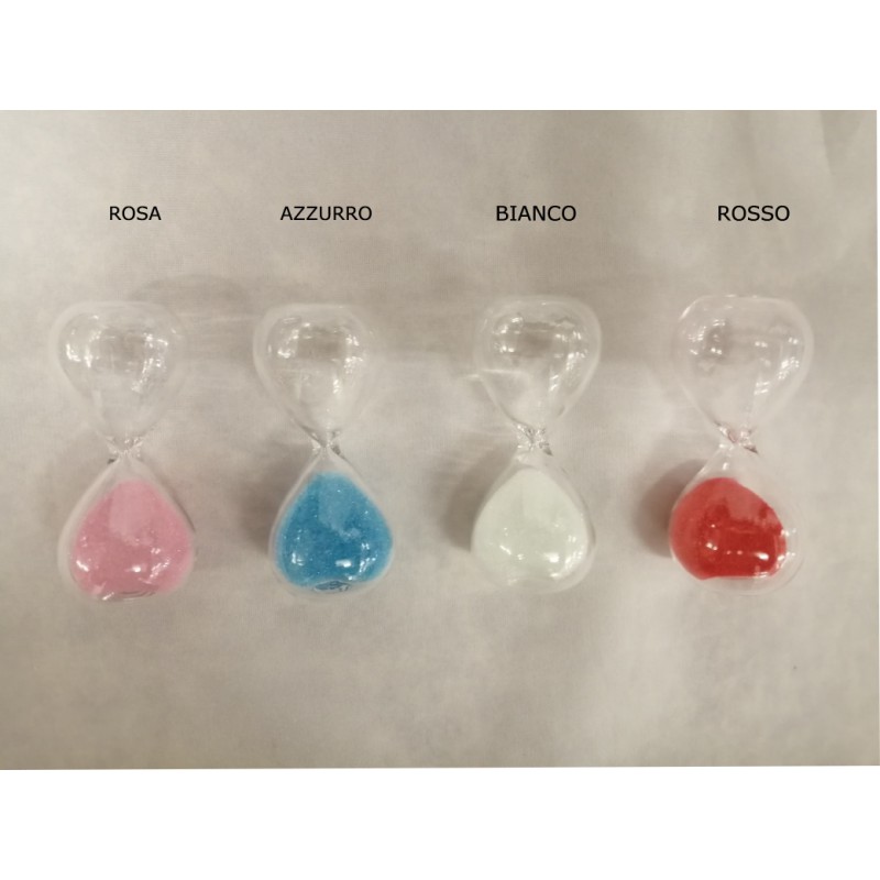 Clessidra vetro con sabbia bianca o rossa. H 6 1 MINUTO vendita online su  Assisi Souvenir acquista ora