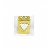 Portacandela porcellana oro con cuore bianco.MIS.6x6H7 CM