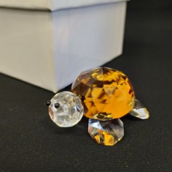 Tartaruga cristallo ambra,scatola compresa.MIS.4X H 2CM