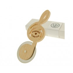 Tagliapizza chiave di violino legno,scatola compresa.CM18