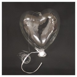 Palloncino vetro forma cuore.MIS.12X13,5CM