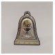Icona comunione in laminato argento su base legno forma campana con sonaglio.H 7CM