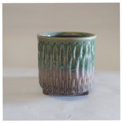 P/vaso ceramica decoro semilucido.DIAM.13X13,5CM