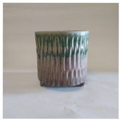 P/vaso ceramica decoro semilucido.DIAM.11X11,5CM