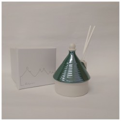 Profumatore ceramica lucida,compreso di scatola e bastoncini.MIS.6,5XH10CM