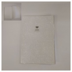 Agenda con copertina bianca glitterata e plastificata.MIS.17,5 X25,5CM