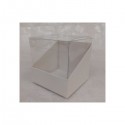 Scatola vetrina pvc e cartoncino bianco.MIS.12X12 H.11,5CM