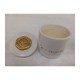 Vasetto ceramica con candela e calice COMUNIONE cerlacca oro.DIAM.8XH.8CM