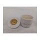 Vasetto ceramica con candela e calice COMUNIONE cerlacca oro.DIAM.6XH.6CM