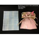 Sacchetto tessuto opaco con impuntura, rosa o azzurro. CM 11x14