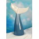 Vaso ceramica forma coda delfino con scatola. H 28