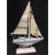 Barca con piedistallo in legno e vela tessuto. H 22.5