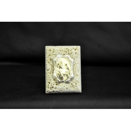 Icona marmo con placca comunione maschio 6x4