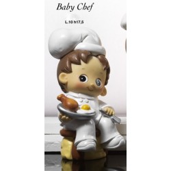 Baby chef in resina salvadanaio L.10 H 18